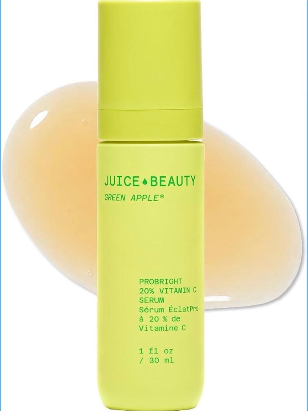 Green Apple Brightening Serum Bottle in Lime Green